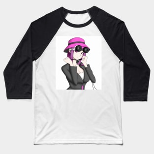 Anime Girl with Pink Hat Baseball T-Shirt